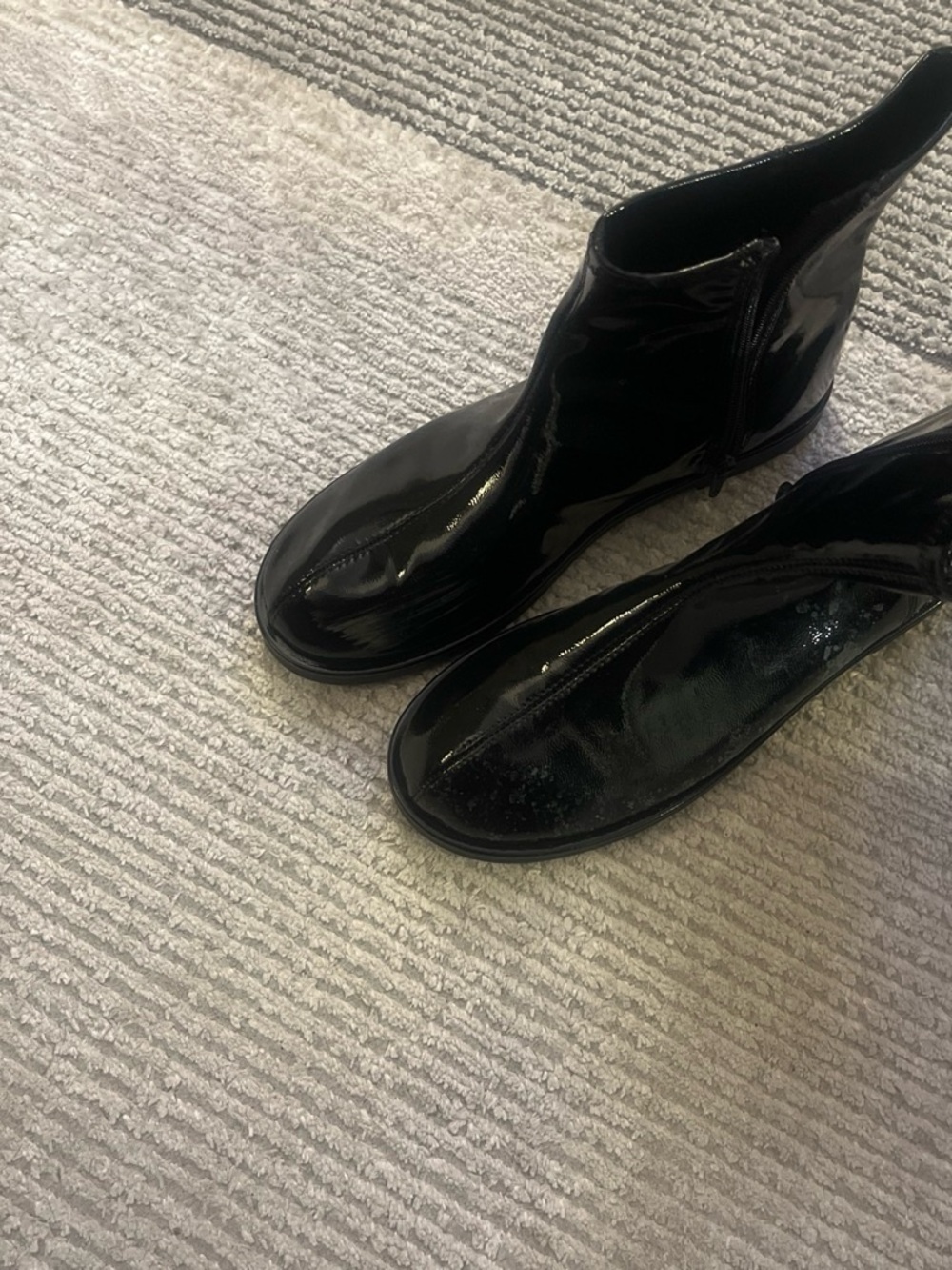 Zara Glossy Black Kids Ankle Boots
